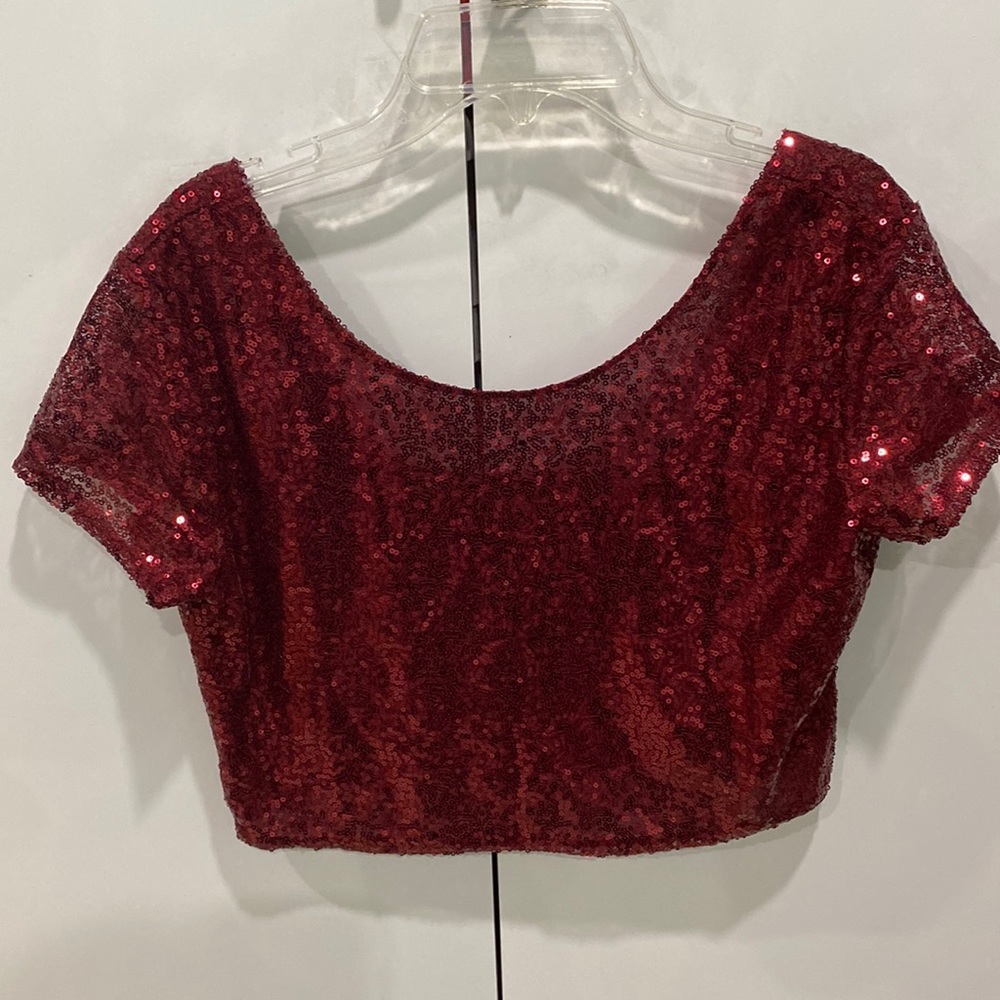 Sparkly burgundy saree blouse